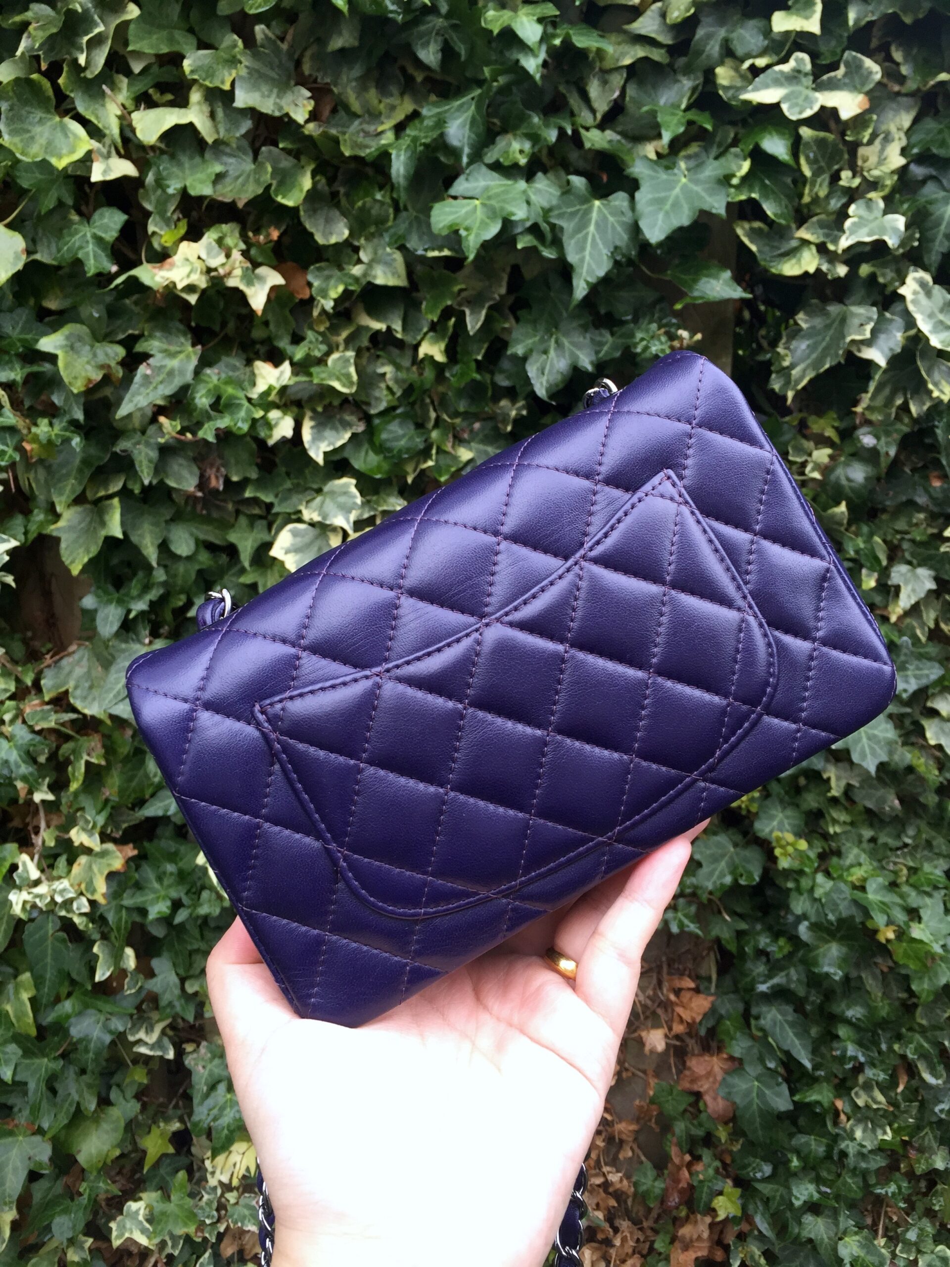 CHANEL Rectangular Mini Dark Purple Gum Metal Hardware 2016 - Image 4