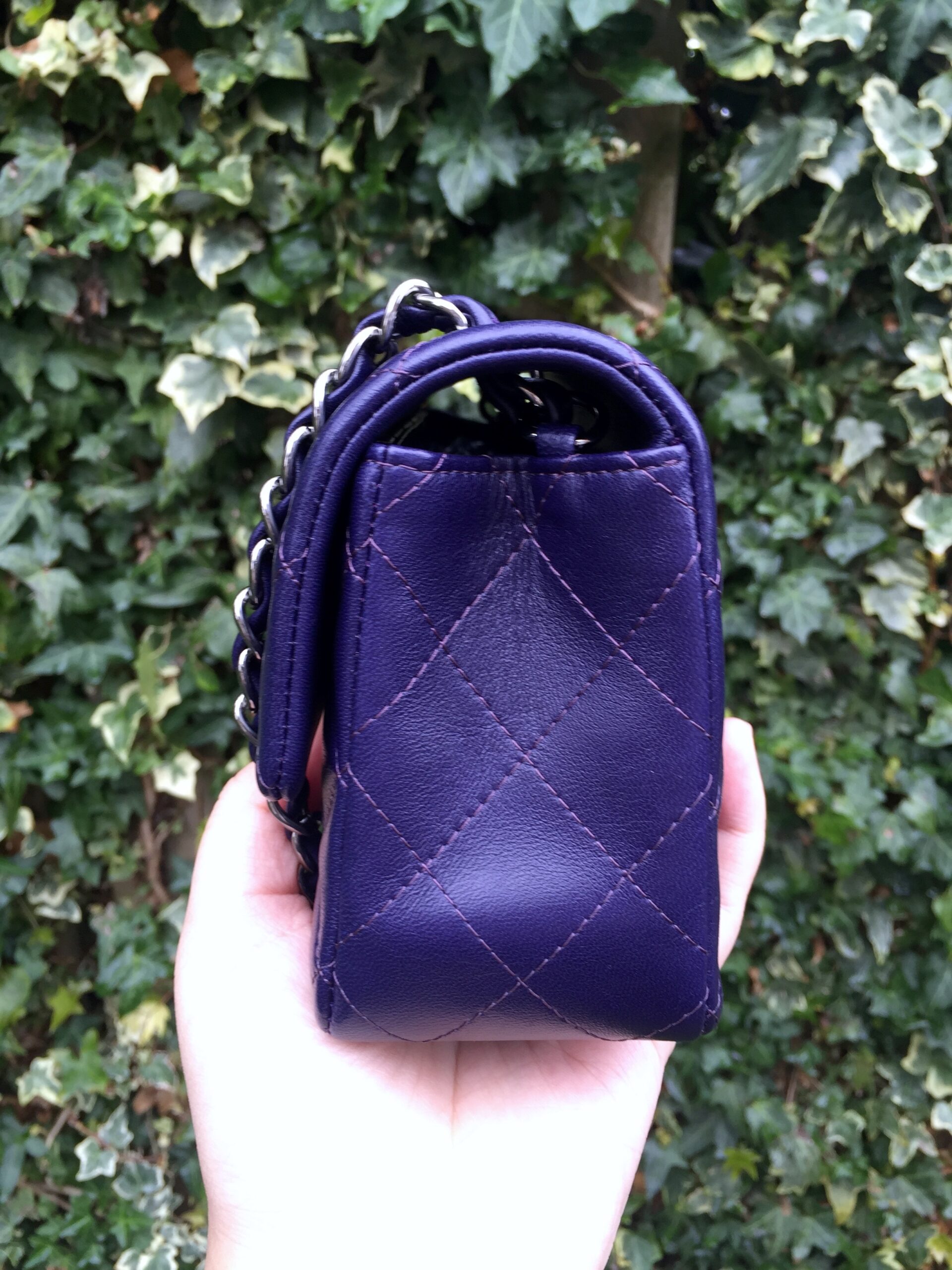 CHANEL Rectangular Mini Dark Purple Gum Metal Hardware 2016 - Image 5