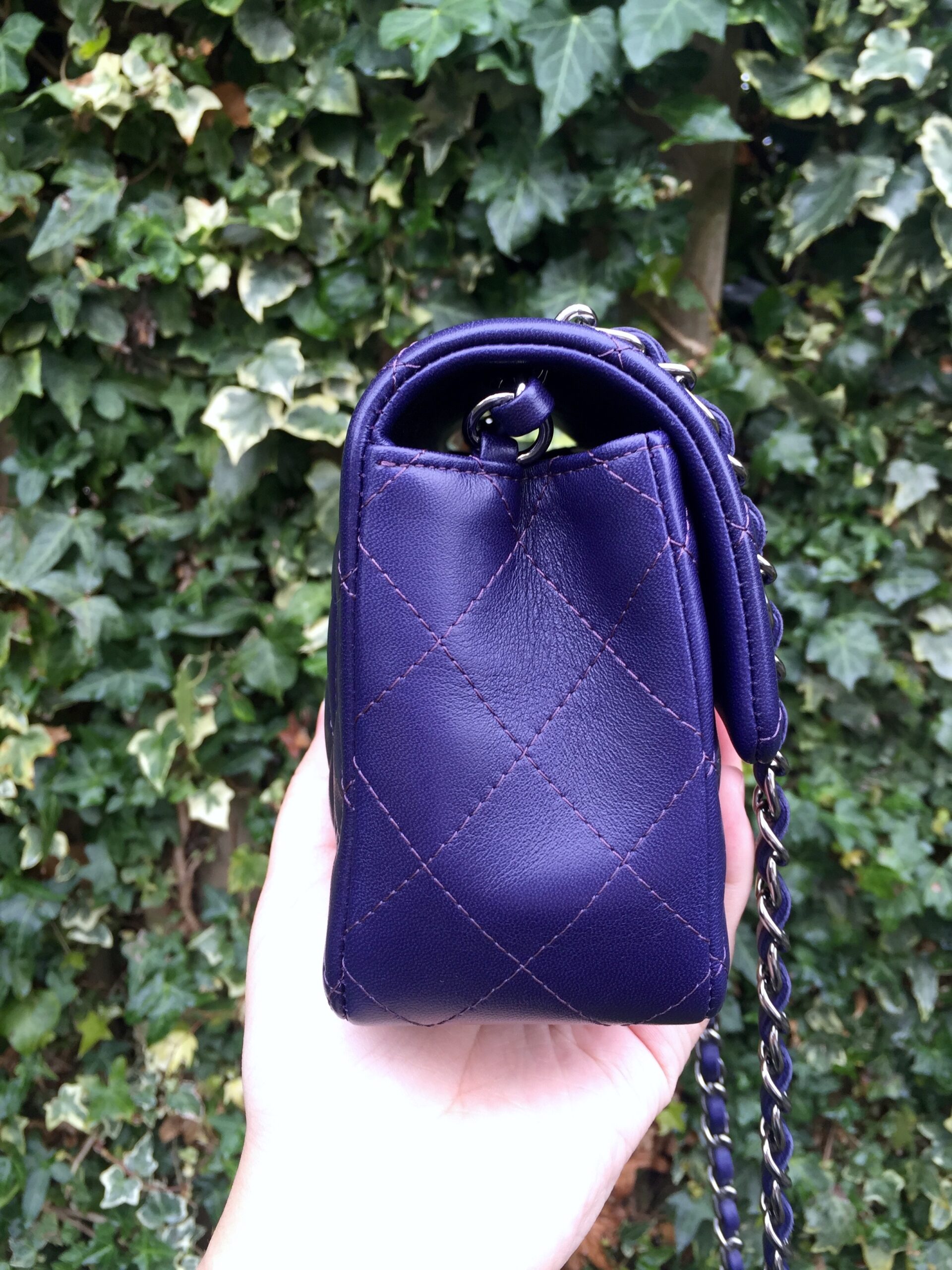 CHANEL Rectangular Mini Dark Purple Gum Metal Hardware 2016 - Image 6