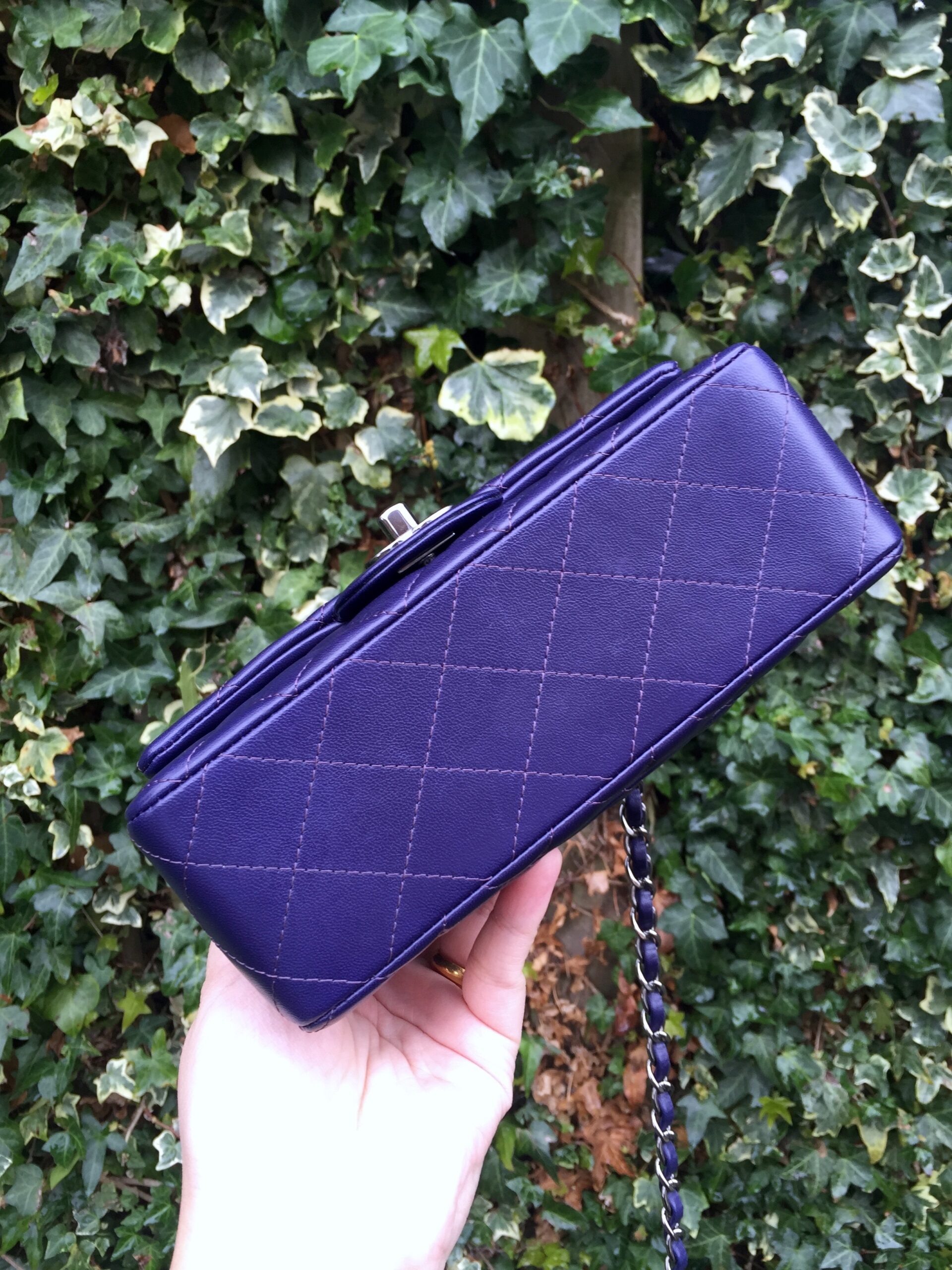 CHANEL Rectangular Mini Dark Purple Gum Metal Hardware 2016 - Image 7