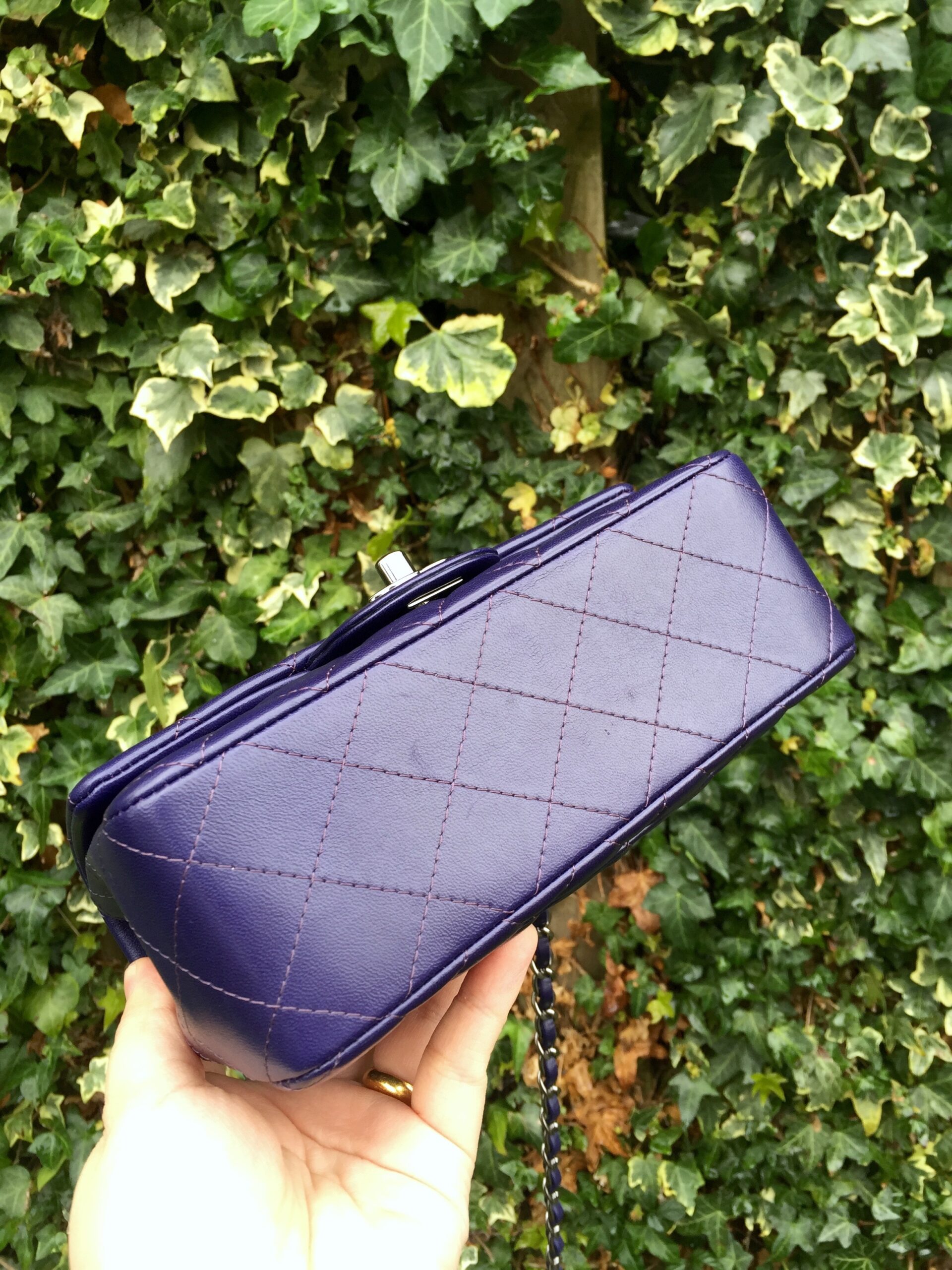 CHANEL Rectangular Mini Dark Purple Gum Metal Hardware 2016 - Image 8