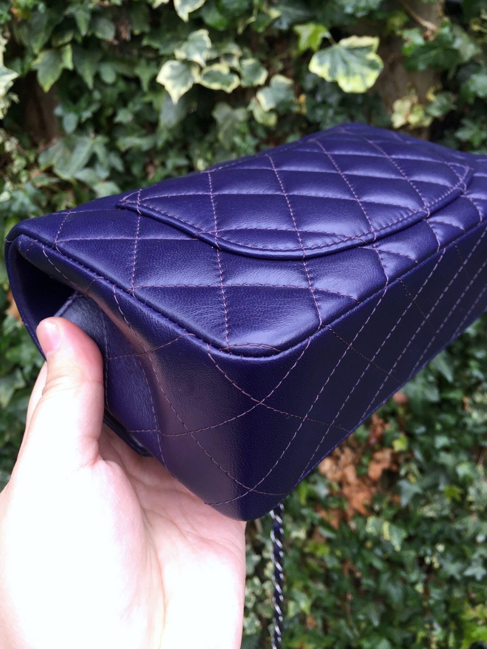 CHANEL Rectangular Mini Dark Purple Gum Metal Hardware 2016 - Image 11