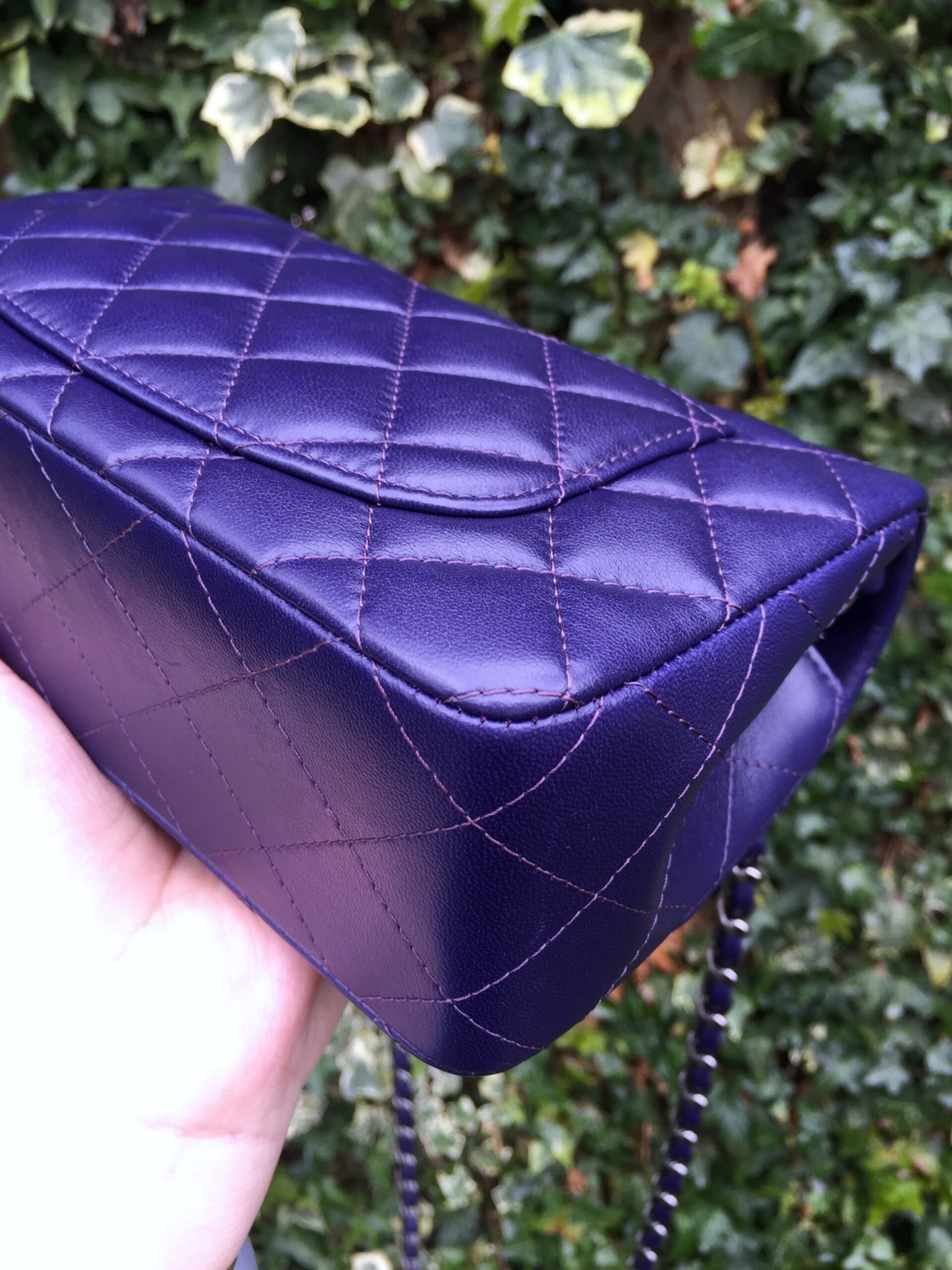 CHANEL Rectangular Mini Dark Purple Gum Metal Hardware 2016 - Image 12