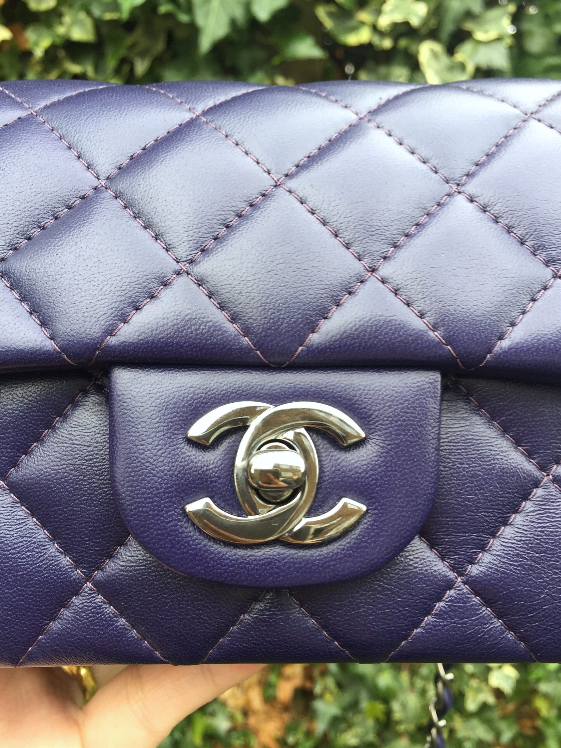 CHANEL Rectangular Mini Dark Purple Gum Metal Hardware 2016 - Image 3