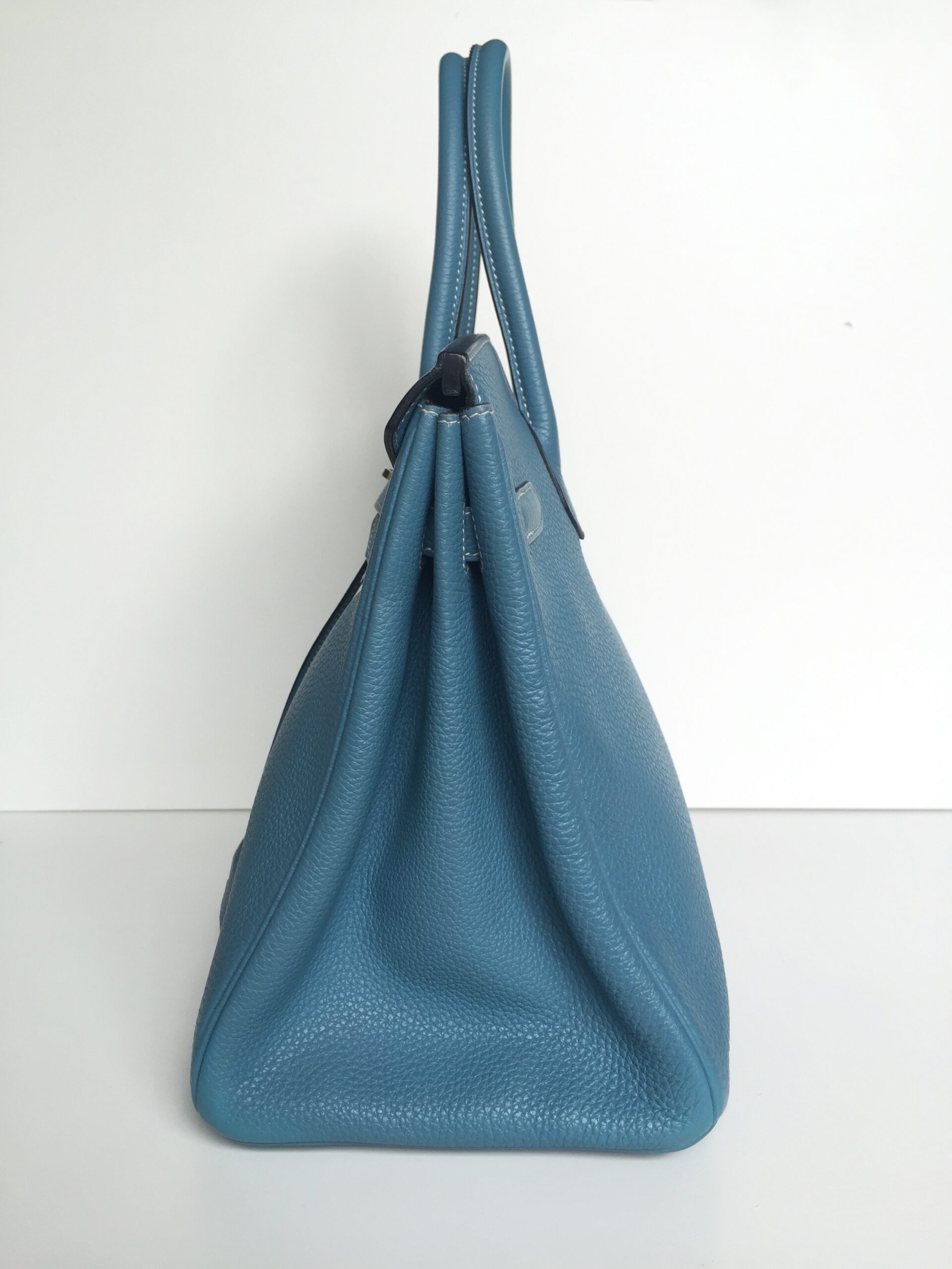 Hermès Birkin 35cm Blue Jean Togo Leather with Palladium Hardware Stamp M 2009 - Image 4