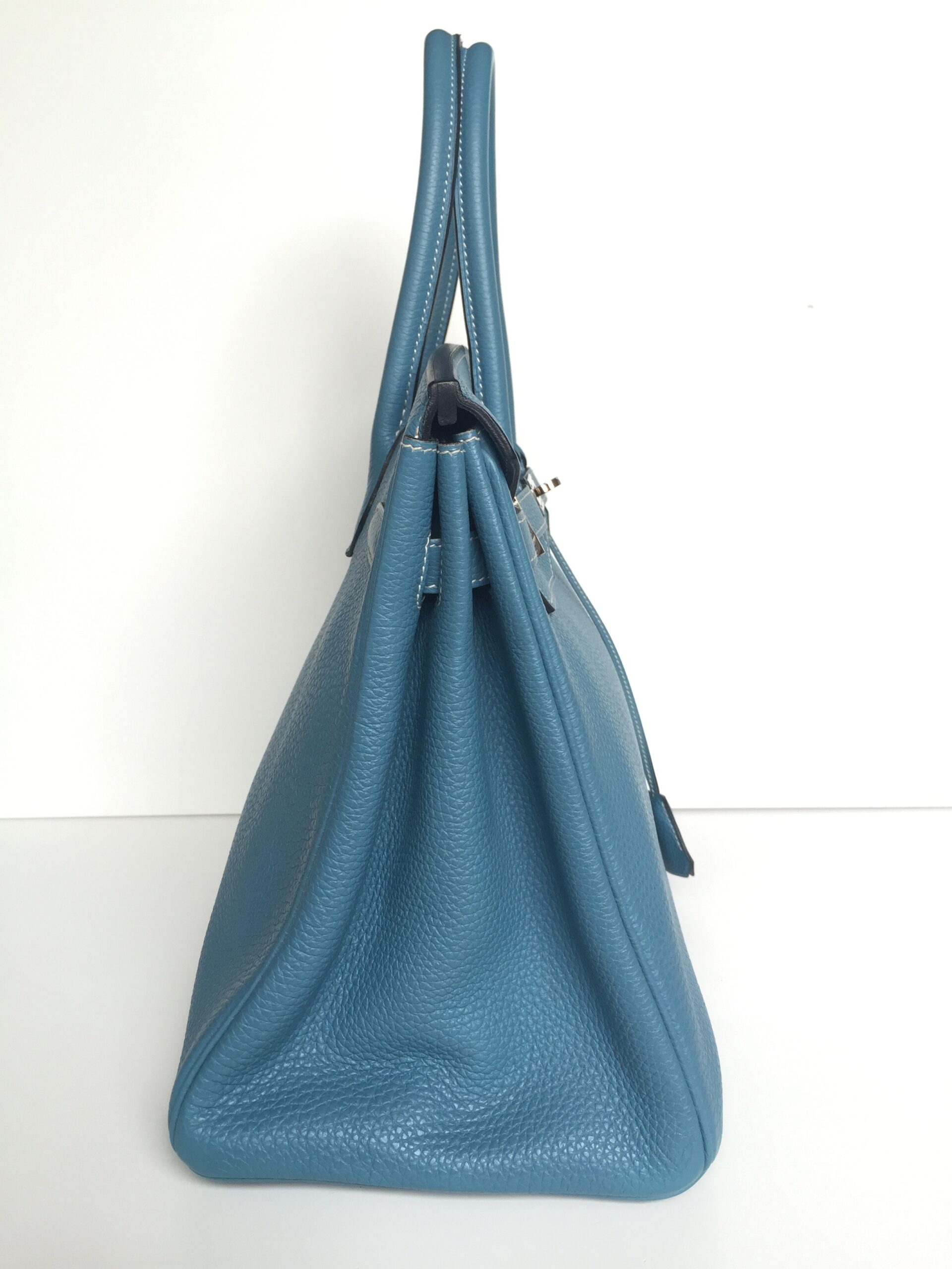 Hermès Birkin 35cm Blue Jean Togo Leather with Palladium Hardware Stamp M 2009 - Image 5