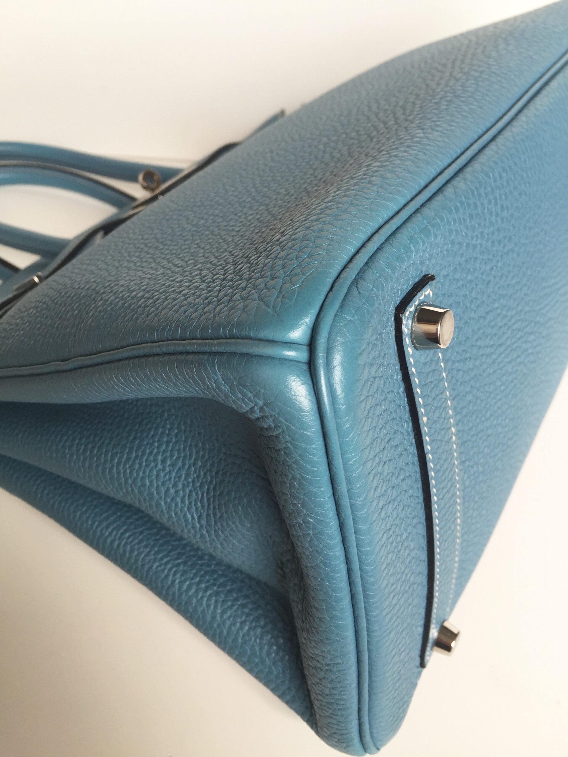 Hermès Birkin 35cm Blue Jean Togo Leather with Palladium Hardware Stamp M 2009 - Image 8
