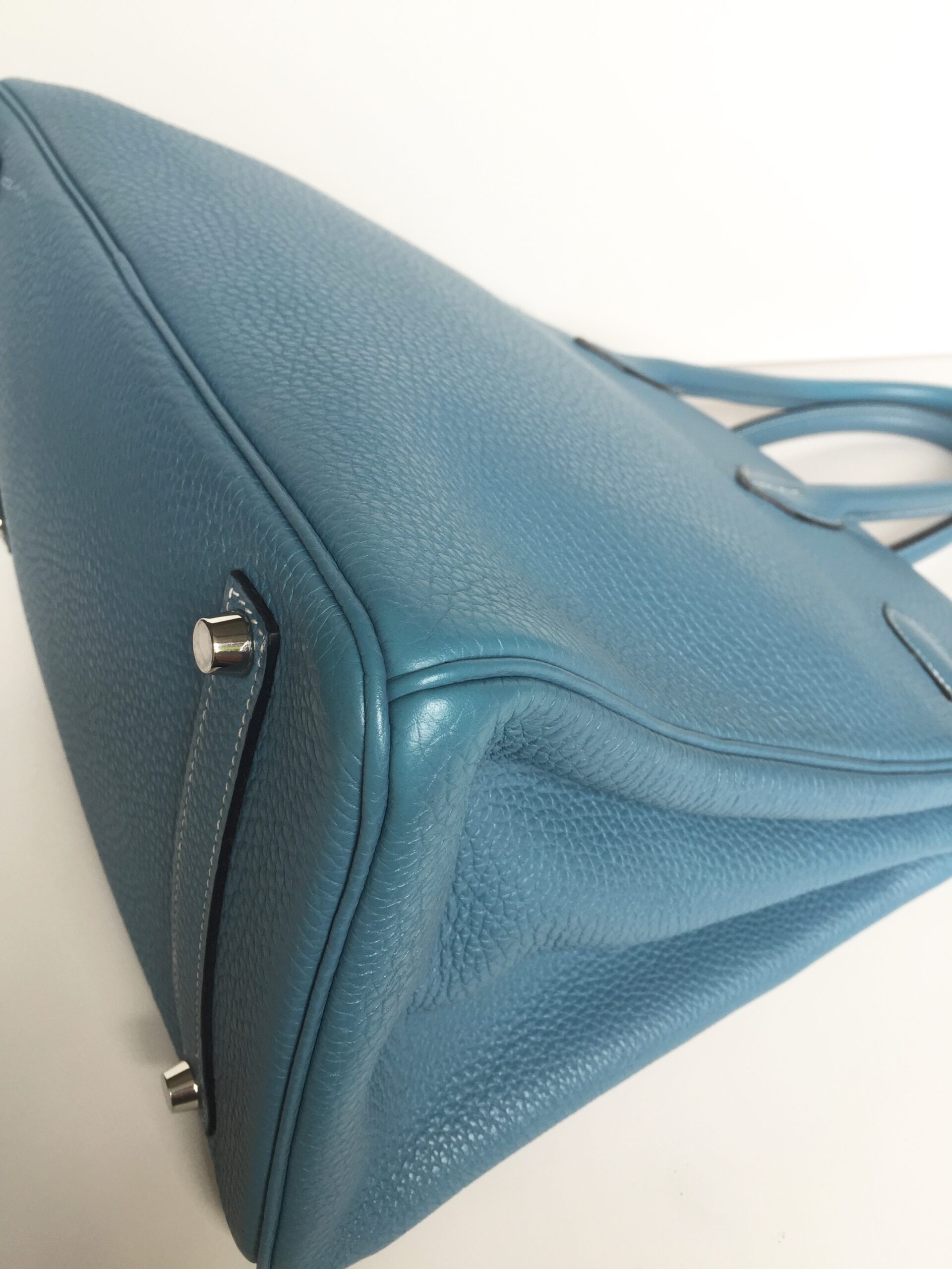 Hermès Birkin 35cm Blue Jean Togo Leather with Palladium Hardware Stamp M 2009 - Image 11