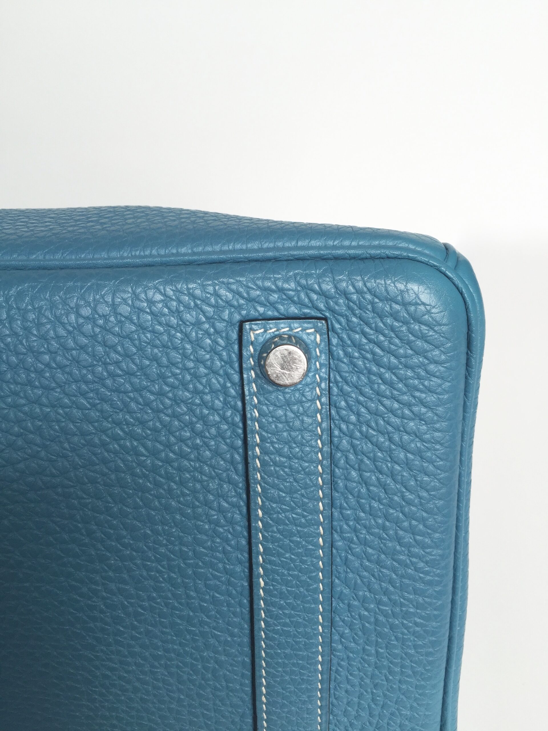 Hermès Birkin 35cm Blue Jean Togo Leather with Palladium Hardware Stamp M 2009 - Image 12