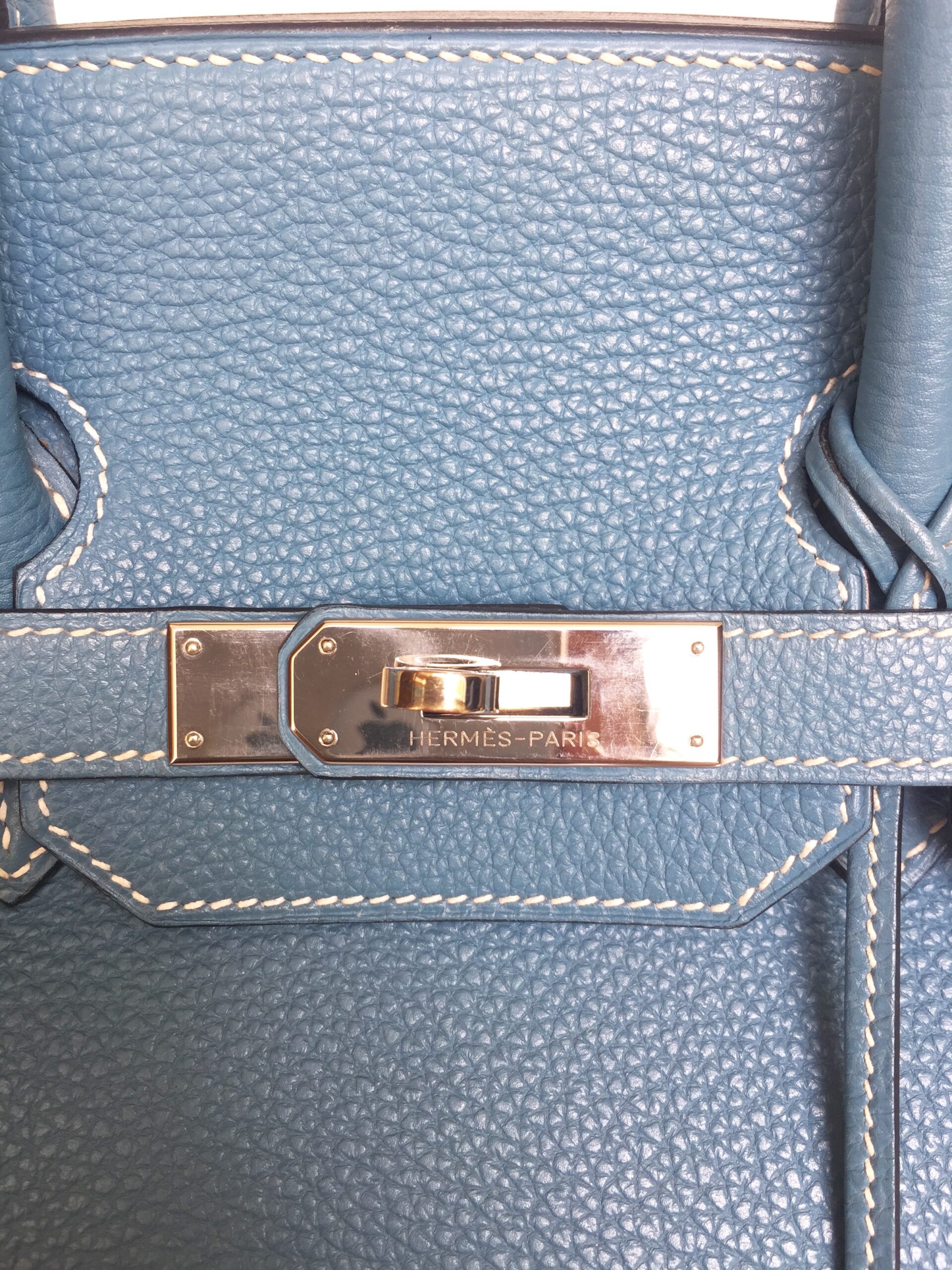 Hermès Birkin 35cm Blue Jean Togo Leather with Palladium Hardware Stamp M 2009 - Image 17