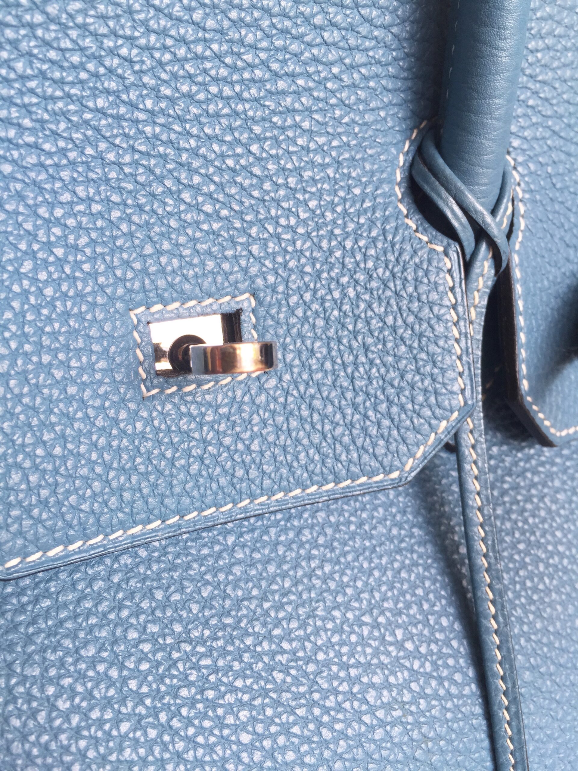 Hermès Birkin 35cm Blue Jean Togo Leather with Palladium Hardware Stamp M 2009 - Image 18