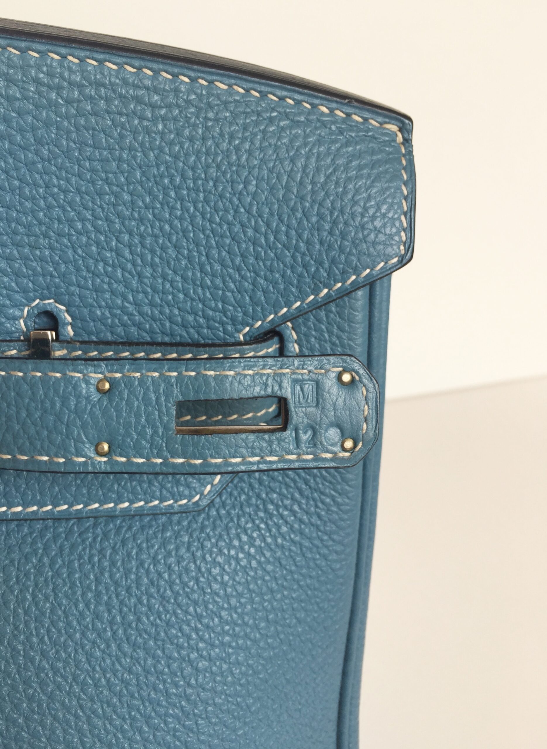 Hermès Birkin 35cm Blue Jean Togo Leather with Palladium Hardware Stamp M 2009 - Image 20