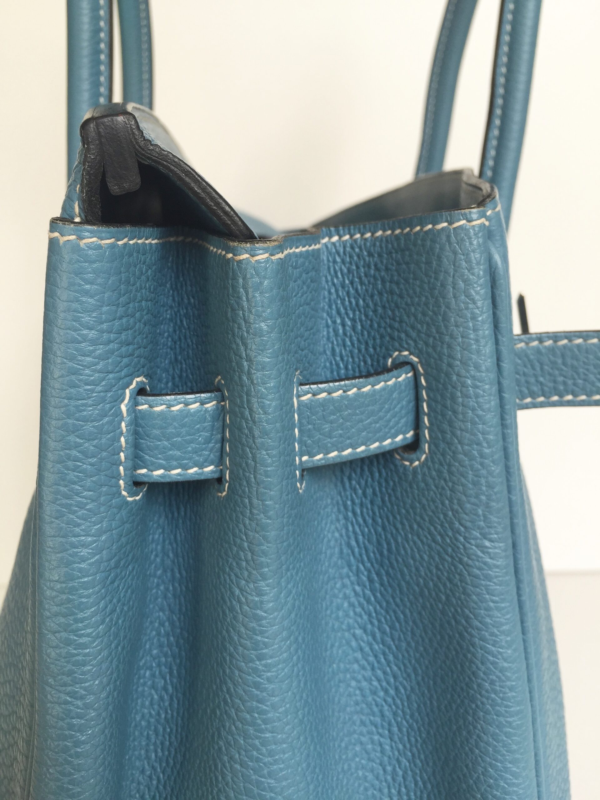 Hermès Birkin 35cm Blue Jean Togo Leather with Palladium Hardware Stamp M 2009 - Image 6
