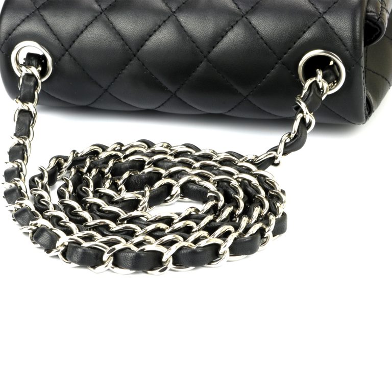 chanel mini square silver hardware