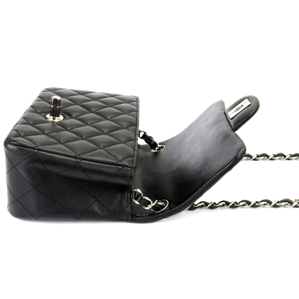 chanel mini square silver hardware