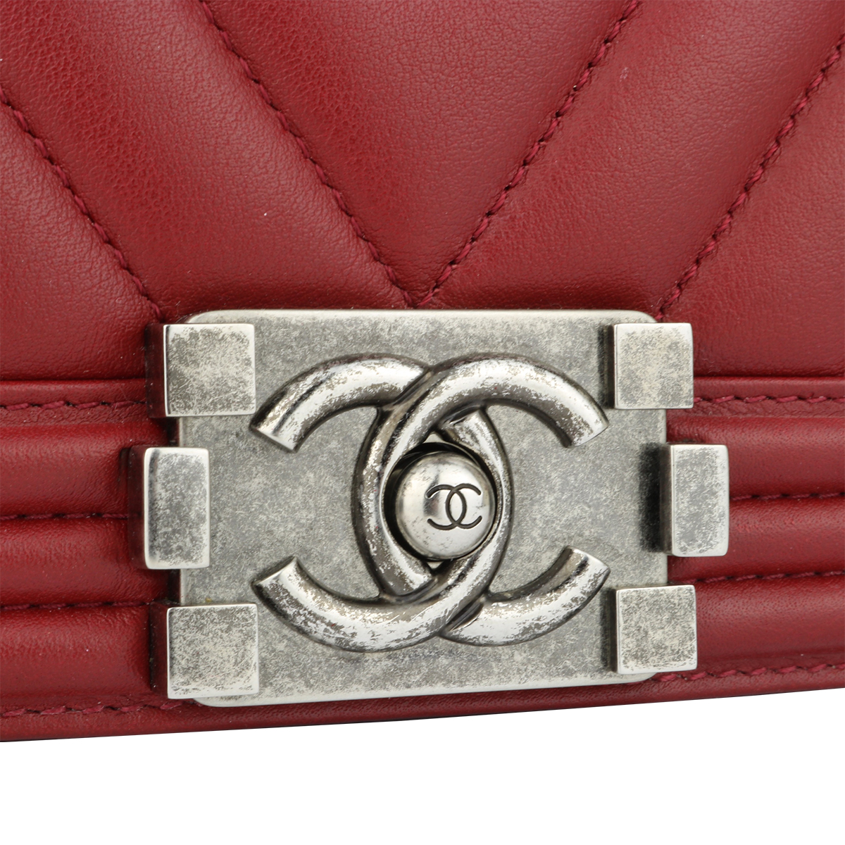 Chanel Old Medium Boy Bag Grey Matte Iridescent Ruthenium Hardware 