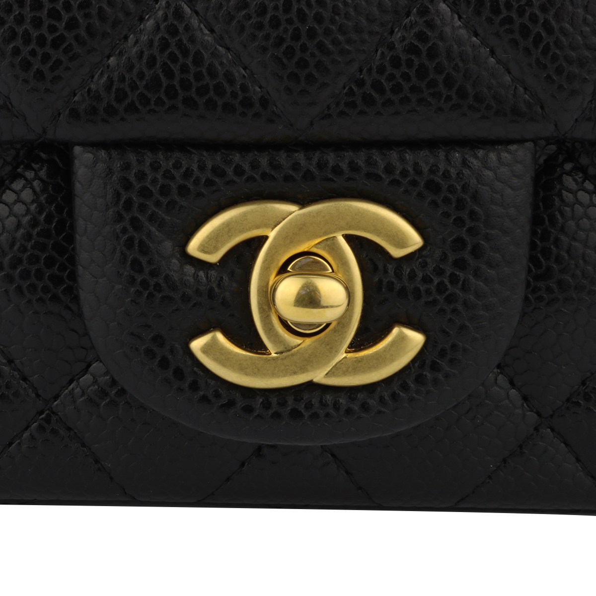 CHANEL Classic Square Mini Black Caviar Brushed Gold Hardware 2016 -  BoutiQi Bags