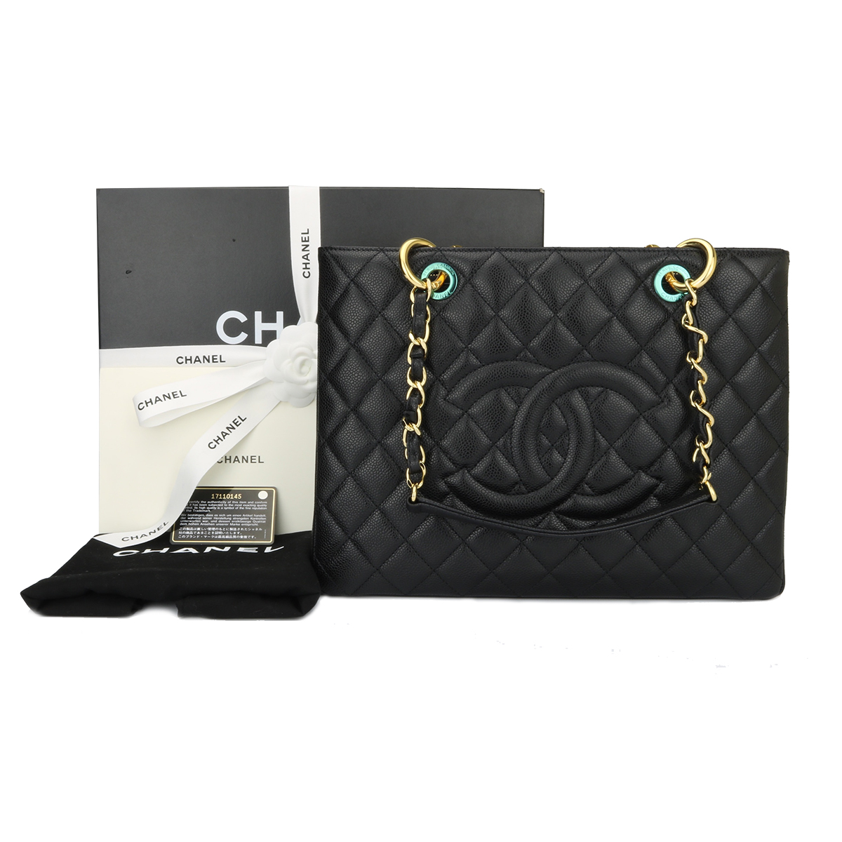 Chanel Caviar Grand Shopping Tote GST Black Gold Hardware – Coco Approved  Studio