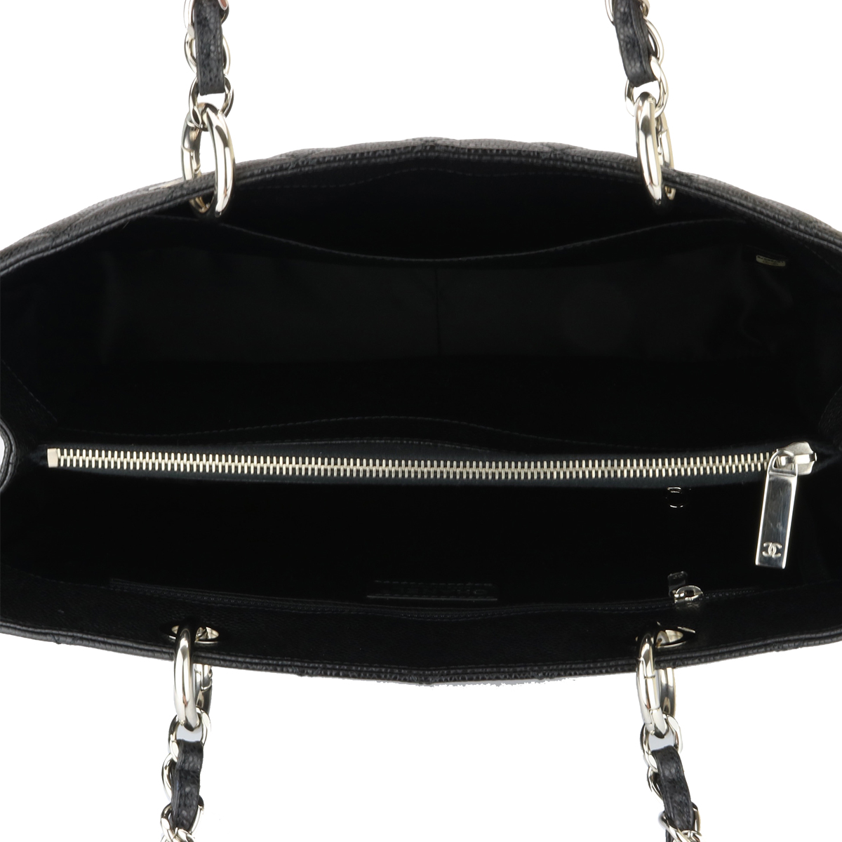 CHANEL Grand Shopping Tote (GST) Black Caviar Silver Hardware 2014 -  BoutiQi Bags