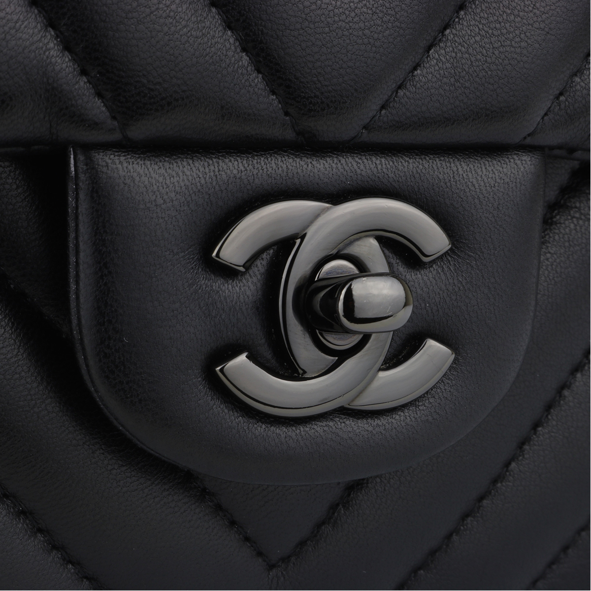 Chanel So Black Chevron Jumbo Double Flap Bag