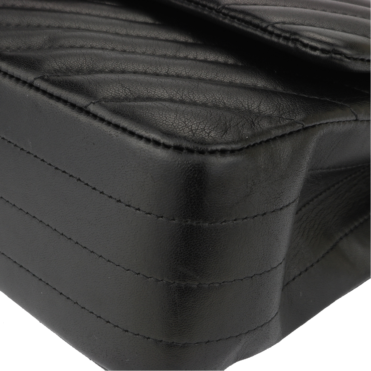 CHANEL SO BLACK Chevron Double Flap Medium Black Lambskin Black Hardware  2015 - BoutiQi Bags