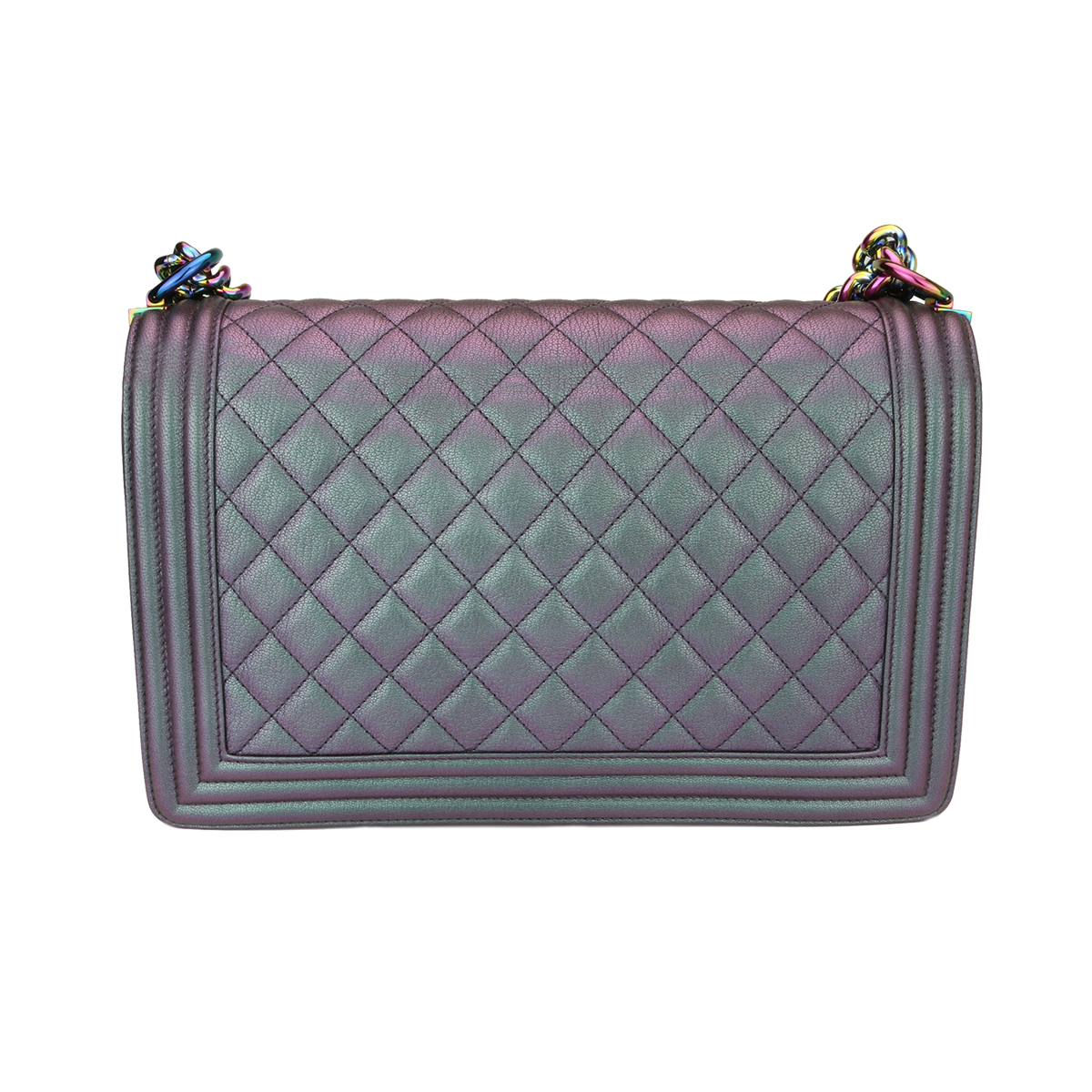 Chanel iridescent purple flap