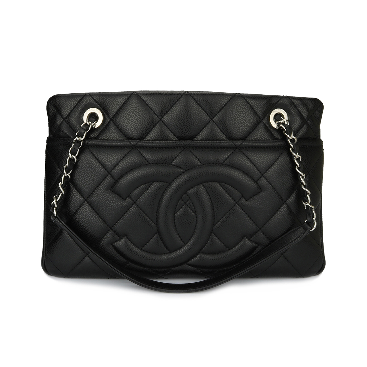 chanel quilted shopper tote bag
