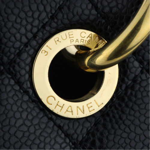 chanel gst black caviar gold hardware price