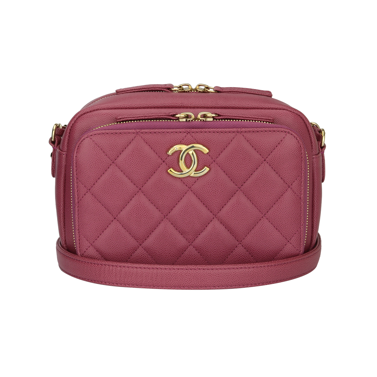 CHANEL Business Affinity Camera Case Pink Caviar Gold Hardware