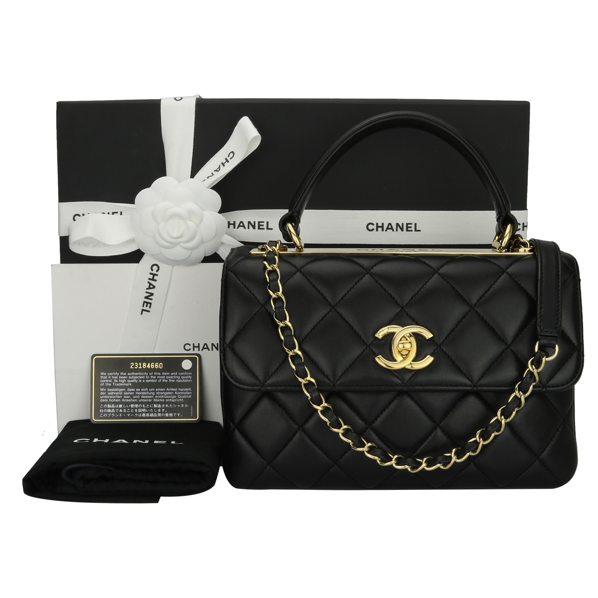 Chanel Small Trendy CC Bag Black Lambskin Gold Hardware – Madison