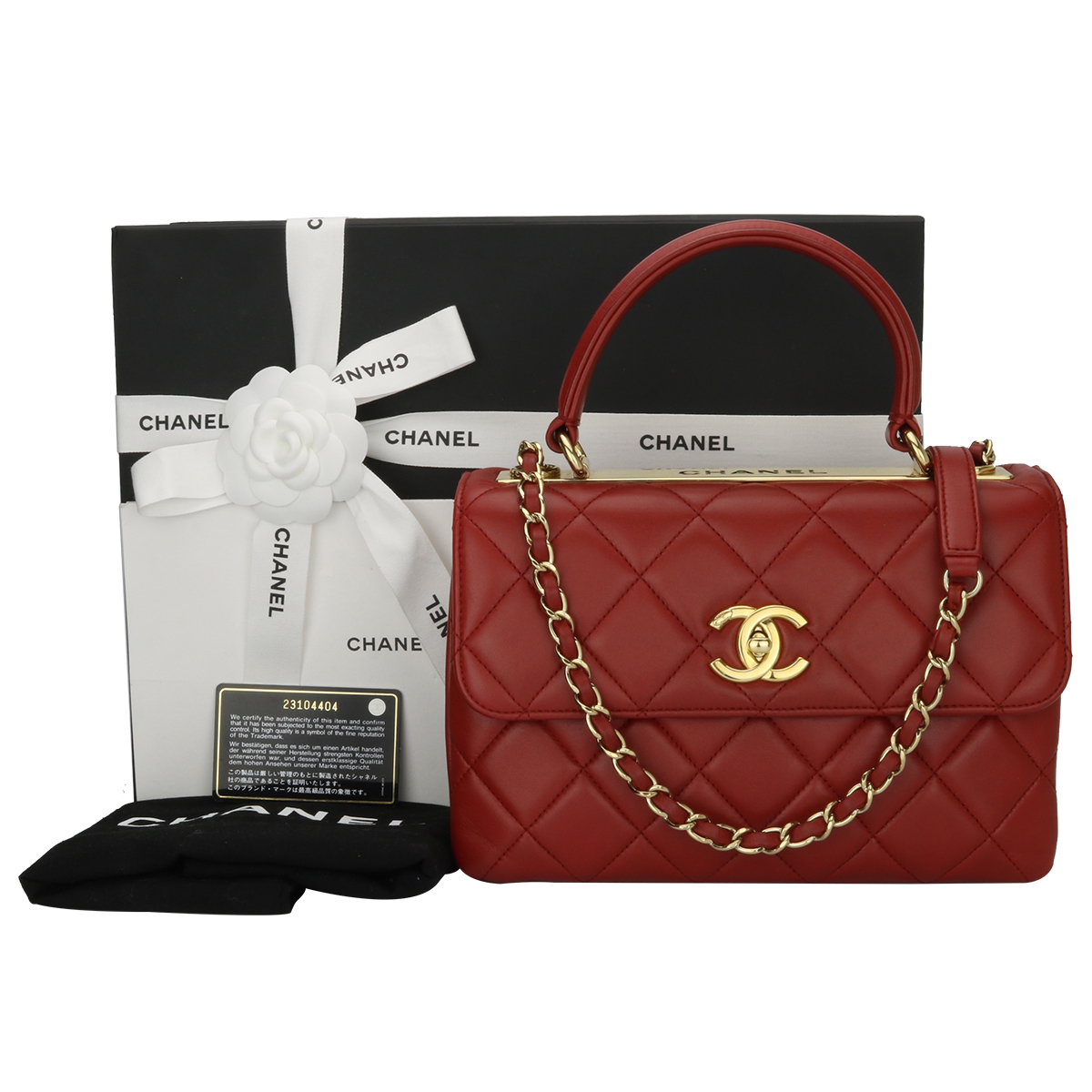 CHANEL Trendy CC Small Red Lambskin Gold Hardware 2017 - BoutiQi Bags