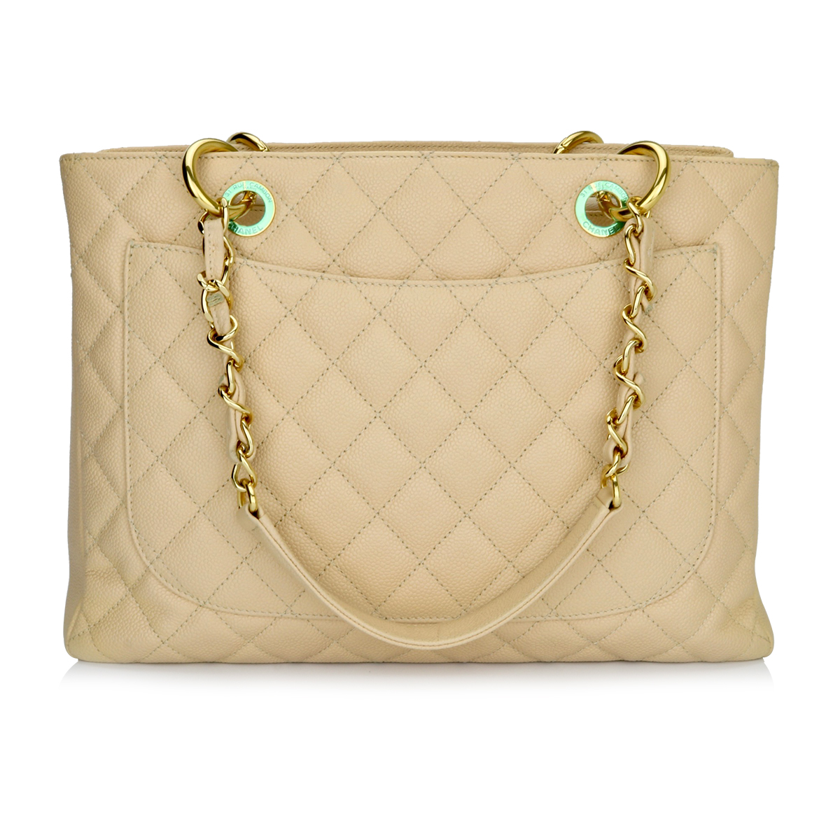 CHANEL Grand Shopping Tote (GST) Beige Clair Caviar Gold Hardware 2013 -  BoutiQi Bags