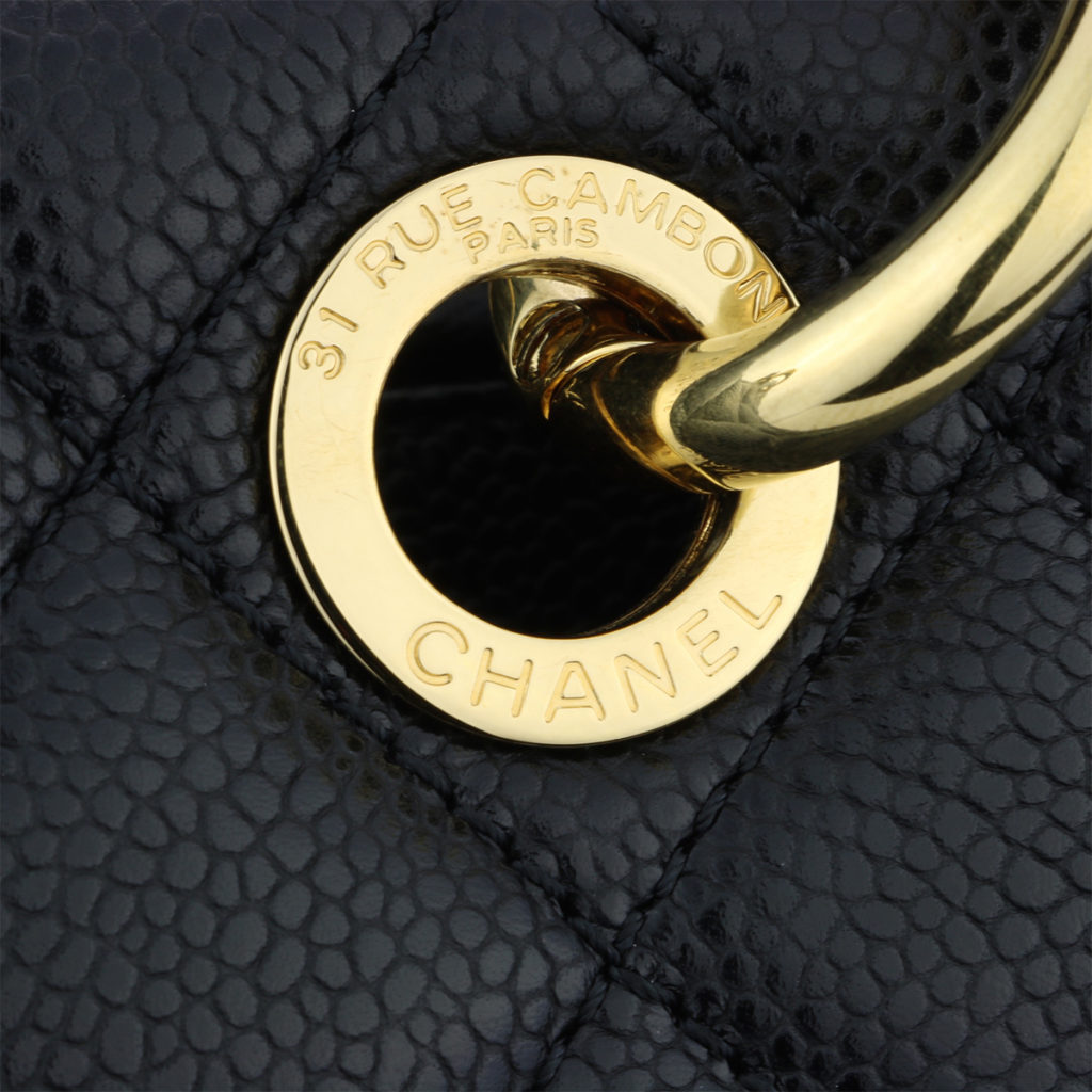 chanel gst black caviar gold hardware price