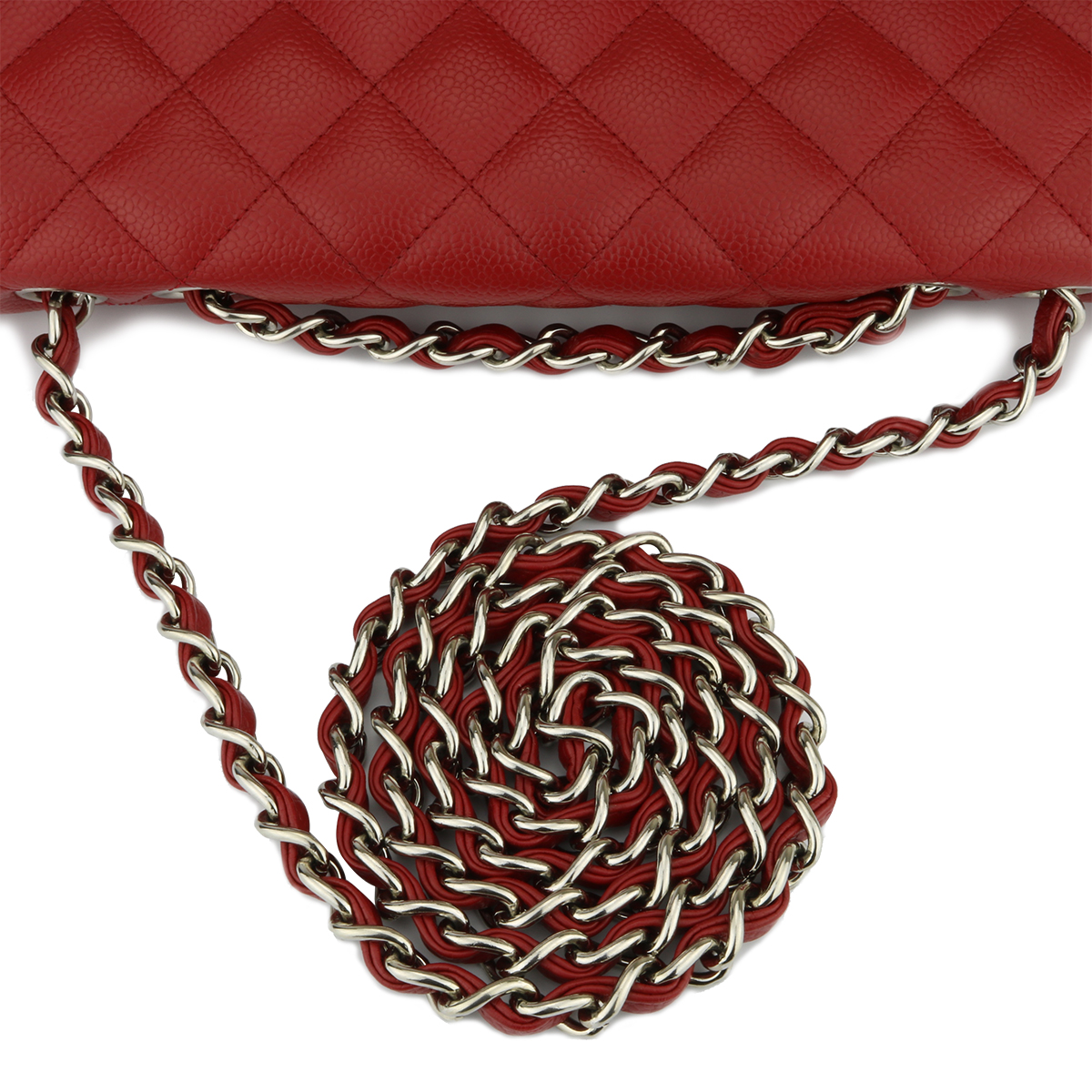 CHANEL Classic Single Flap Jumbo Bag Red Caviar with Silver Hardware 2009  at 1stDibs  chanel classic flap medium silver hardware, chanel classic  flap red caviar, chanel jumbo red caviar