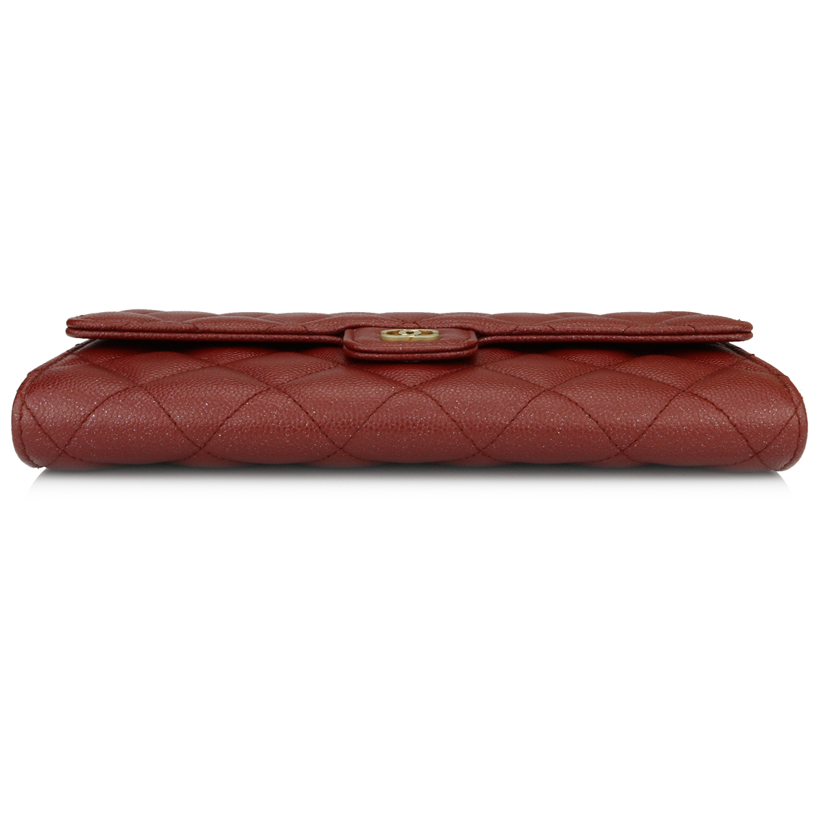 CHANEL Long Flap Wallet Burgundy Caviar Iridescent Brushed Gold Hardware  2018 - BoutiQi Bags