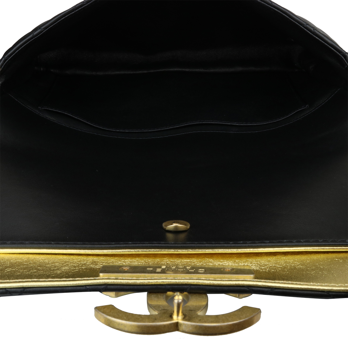 CHANEL CC Chic Flap Black Gold Lambskin Brushed Gold Hardware 2019 -  BoutiQi Bags
