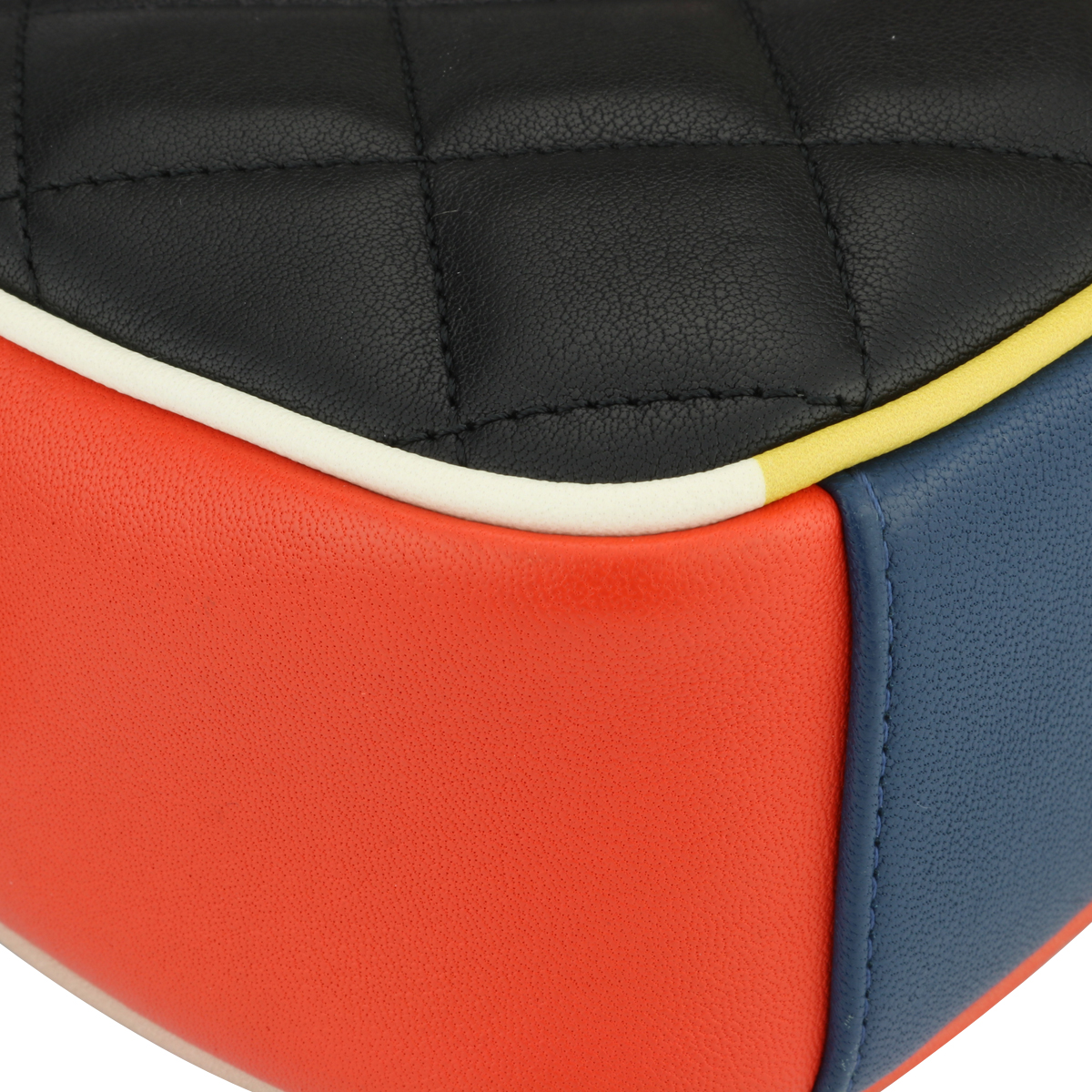 Multicolor Quilted Lambskin Graphic Camera Case