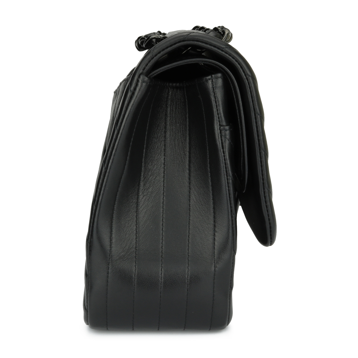 Chanel Black 2014-2015 jumbo houndstooth and jersey Classic single flap  shoulder bag ref.1021584 - Joli Closet