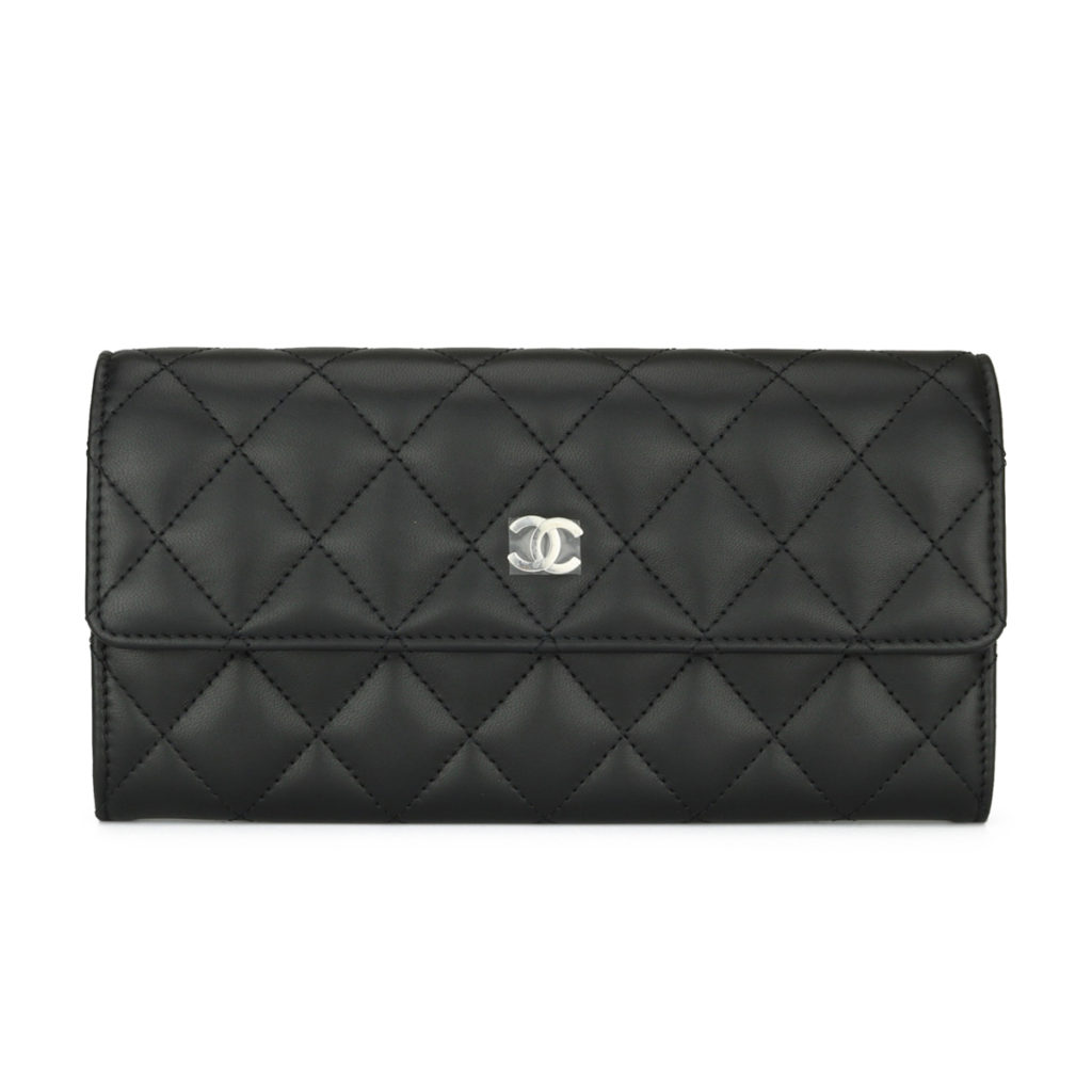 chanel flap wallet black