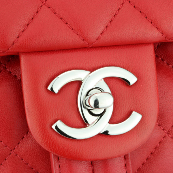 CHANEL Urban Spirit Backpack Small Red Lambskin Silver Hardware 2016 -  BoutiQi Bags