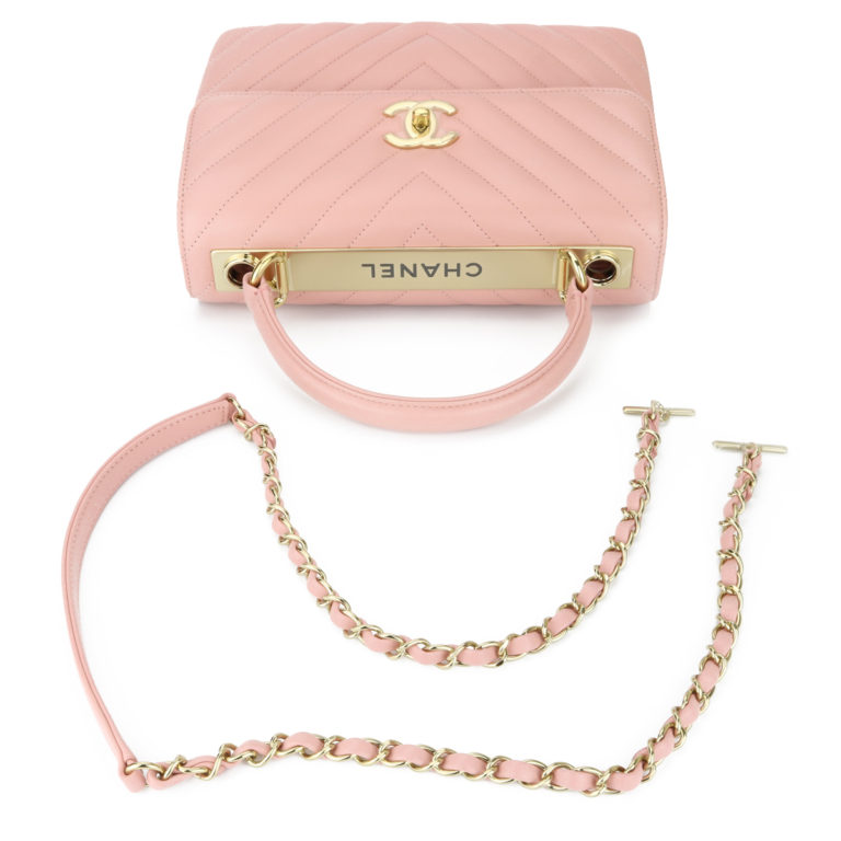 chanel pink bag gold chain