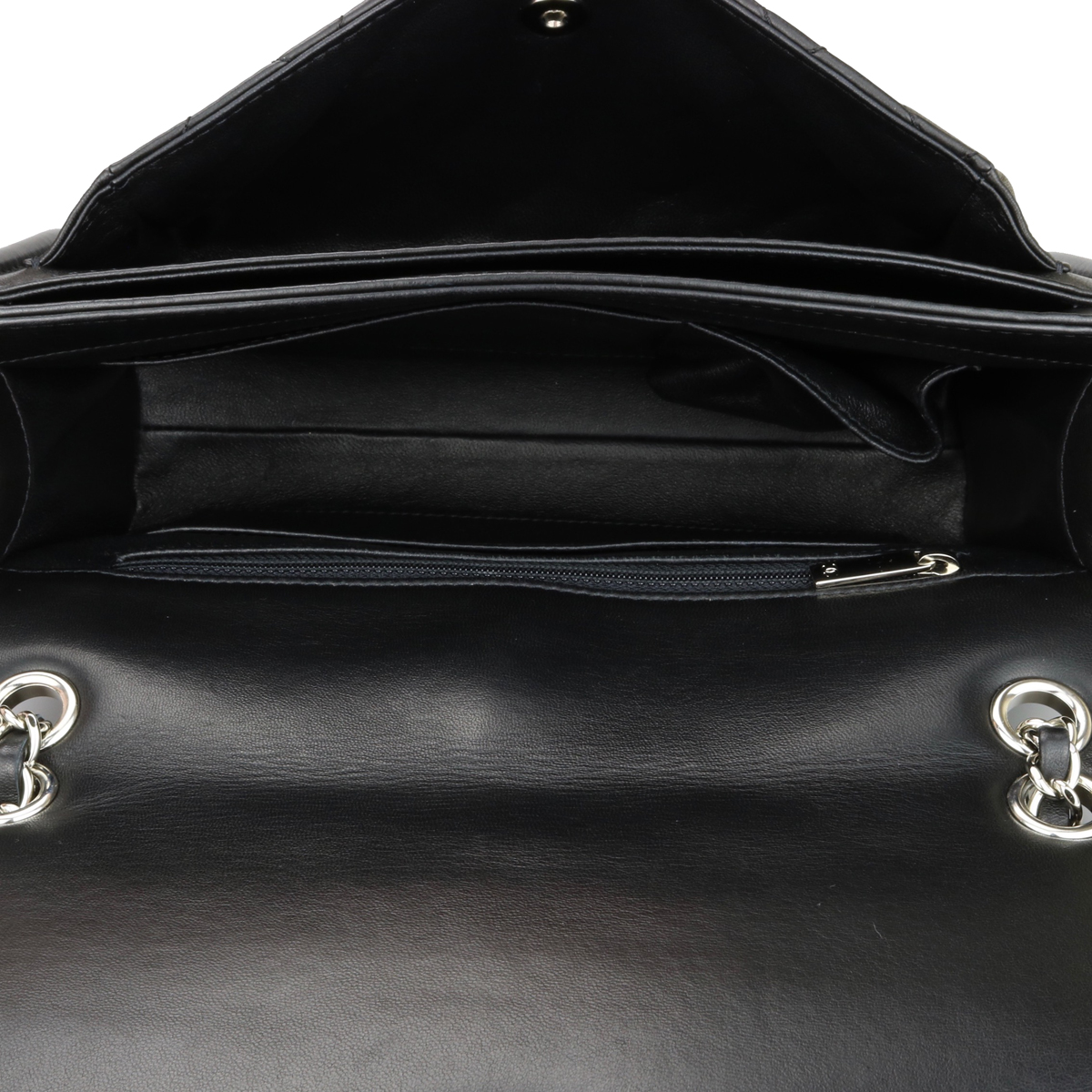 CHANEL Geometric Flap Large Black Lambskin Silver Hardware 2015 - BoutiQi  Bags