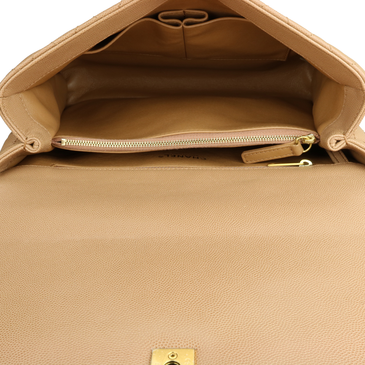 Coco handle leather handbag Chanel Beige in Leather - 31458710