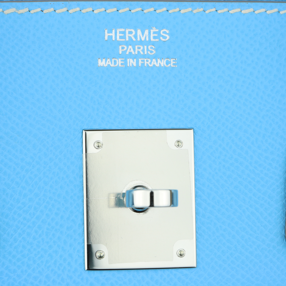 Hermes Special Order Horseshoe 35cm Blue Celeste, Mykonos & Blue