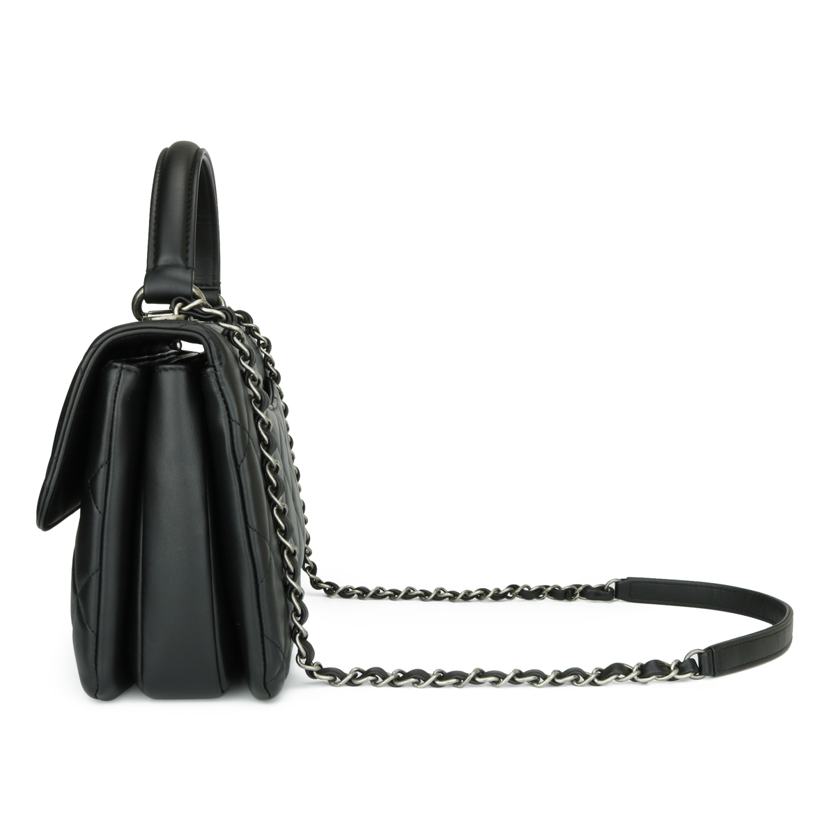 Chanel Small Trendy CC, Lammeskind, SO BLACK - Laulay Luxury
