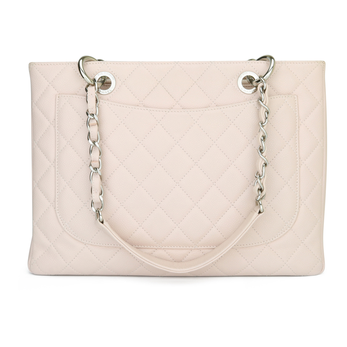 CHANEL Grand Shopping Tote (GST) Light Pink Caviar Silver Hardware
