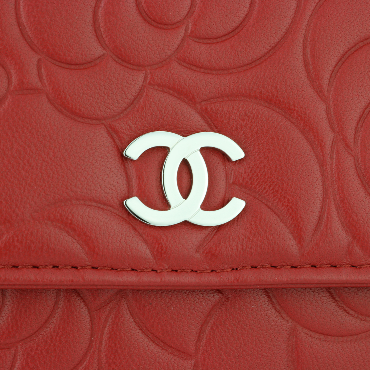 CHANEL Camellia Leather Trifold Wallet Pink-US