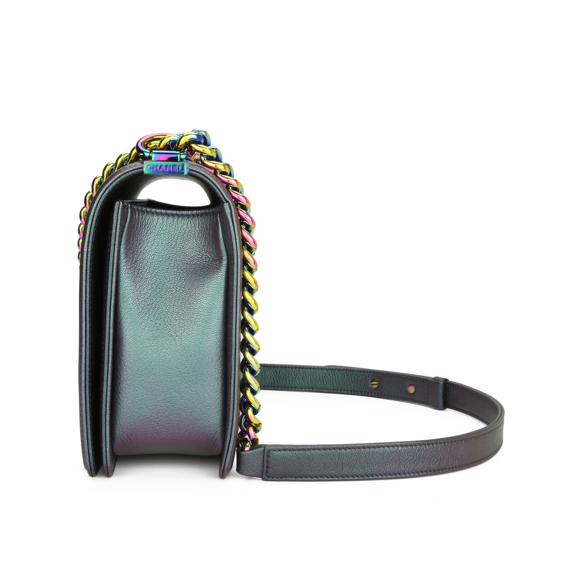 Chanel 22 handbag, Shiny calfskin & rainbow metal, purple — Fashion | CHANEL
