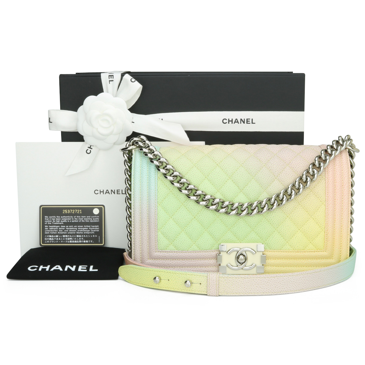 CHANEL, Bags, Rare Chanel Ivory Rainbow Boy Bag