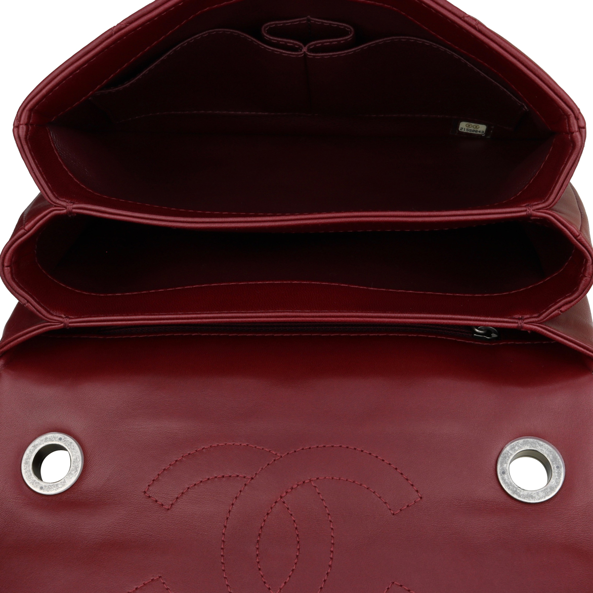 Black & Burgundy 'CC' Flap Bag, Authentic & Vintage